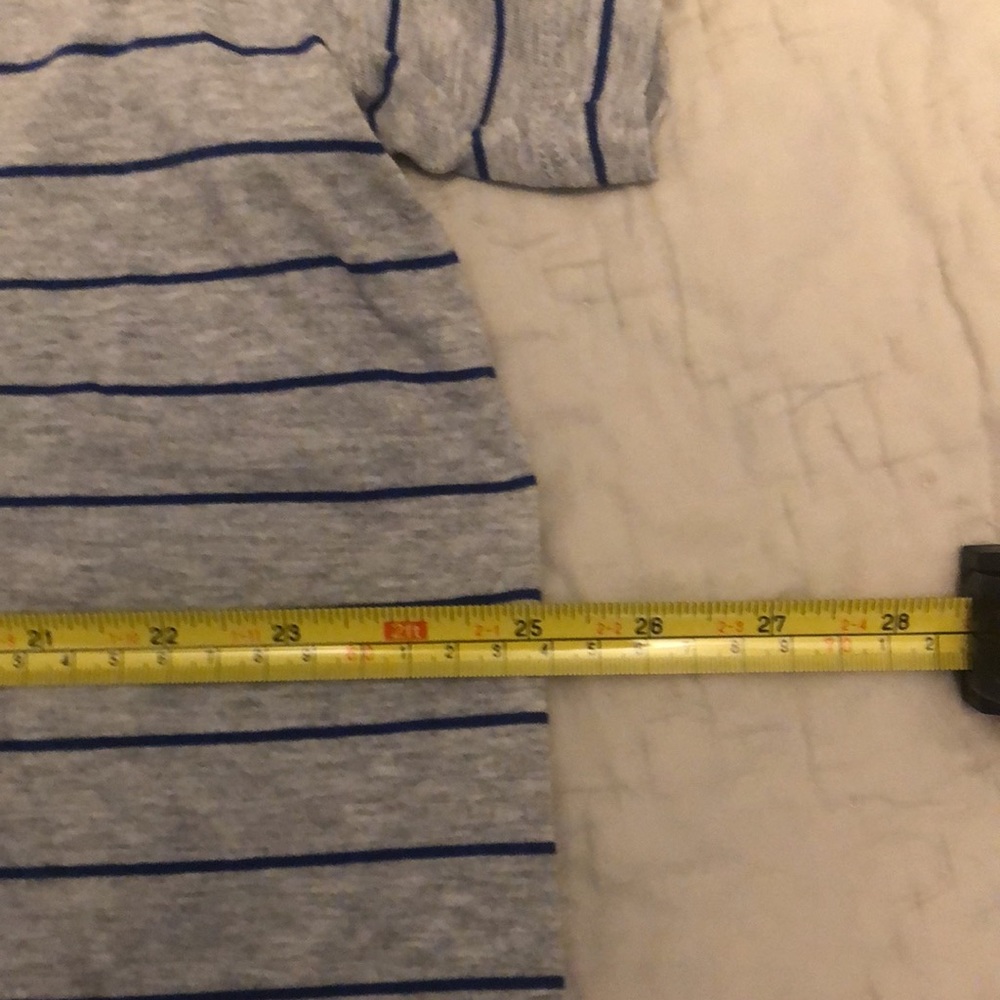 Nearly New Lacoste 3XL Grey with blue stripes t shirt - Picture 2 of 7